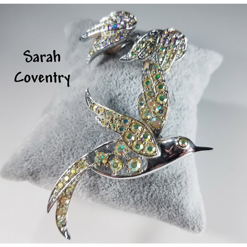 Vintage Sarah Coventry Bird of Paradise Brooch Earrings Set, 1960s